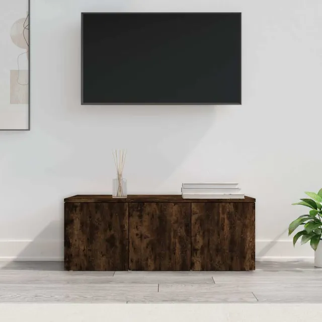 vidaXL Tv-meubel 80x34x30 cm bewerkt hout gerookt eikenkleurig, foto 2