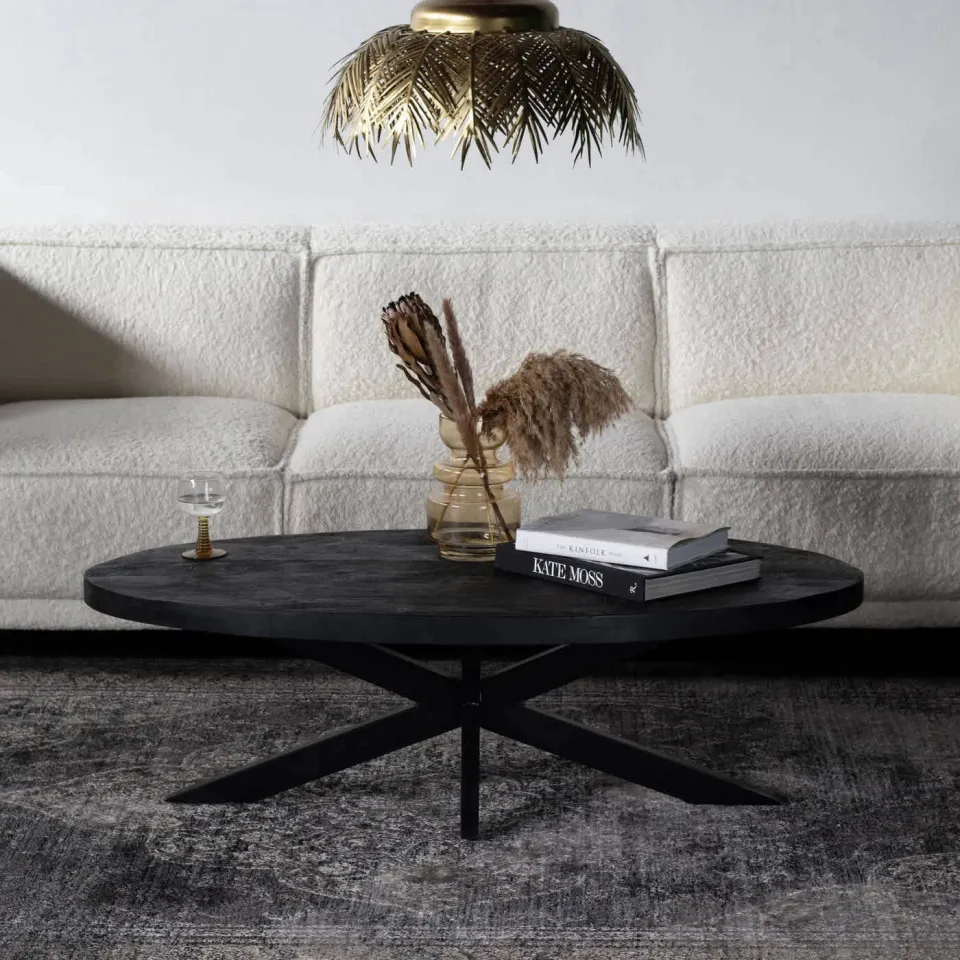 Giga Meubel Salontafel Mansour - Zwart Mangohout - 130x70x40cm, foto 2