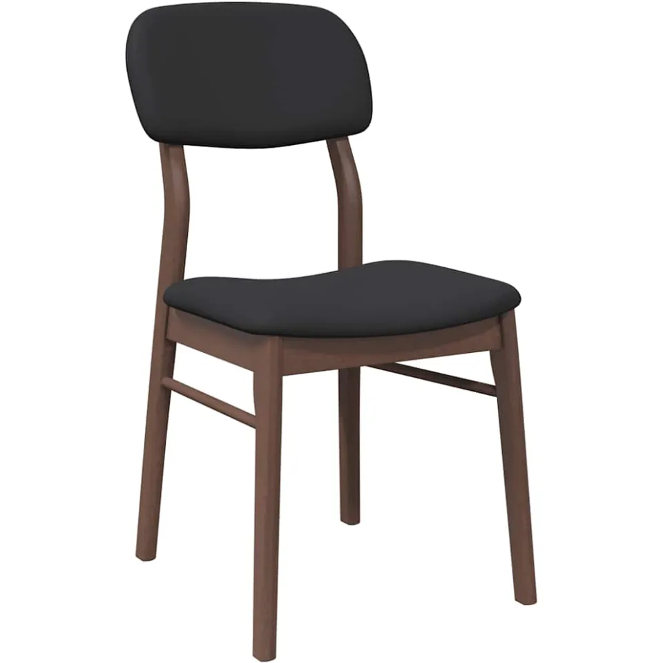 vidaXL Eetkamerstoelen met kussens 2 st massief hout rubber bruin, foto 4