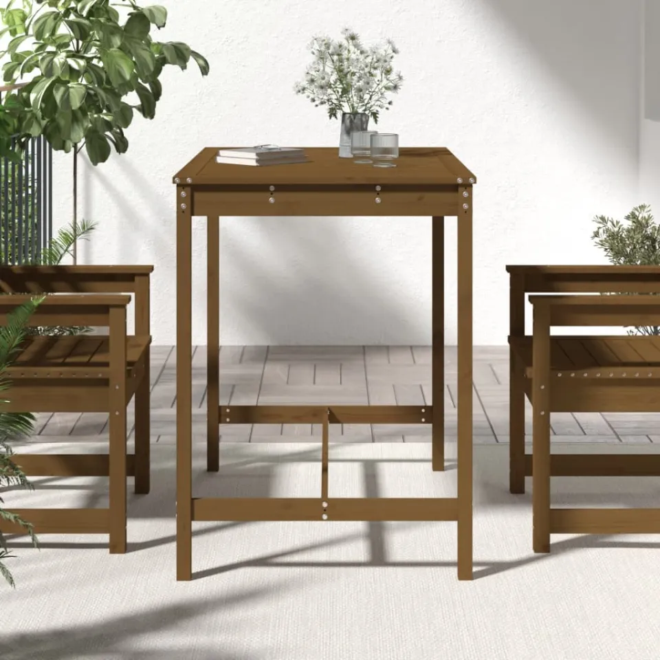 vidaXL Tuintafel 121x82,5x110 cm massief grenenhout grijs, foto 3