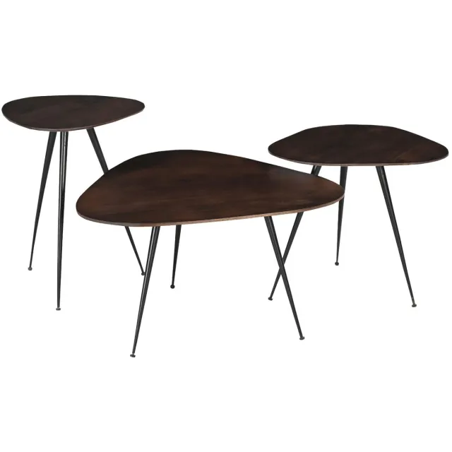 Livingfurn Salontafel Brix Loua Bruin Set van 3