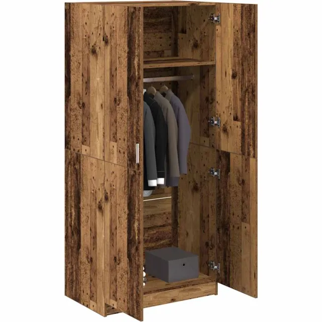 vidaXL Kledingkast 80x52x180 cm bewerkt hout oud houtkleurig bruin