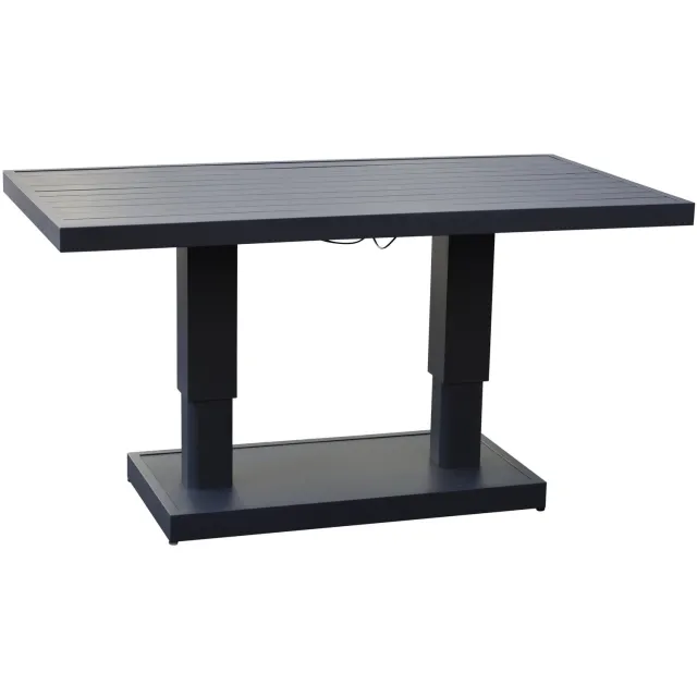 AVH-Collectie Saigon dining tuintafel aluminium antraciet in hoogte verstelbaar 136x72xH51/78 cm