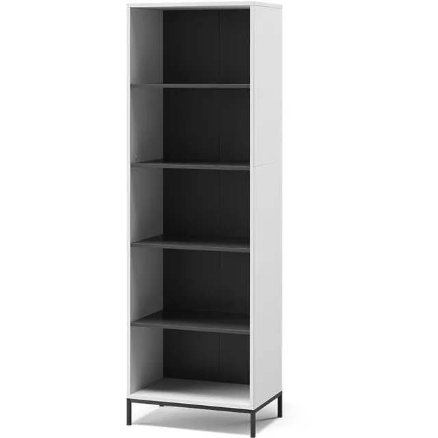 Vicco Eliza Boekenkast – 60 x 180 cm met 5 compartimenten Wit