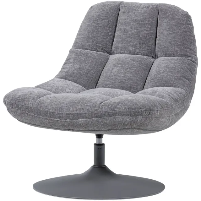 WOOOD Elvi Draaifauteuil - Chenille Structuur - Roestbruin - 81x73x84 light grey