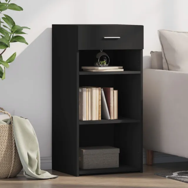 vidaXL Dressoir 45x42,5x93 cm bewerkt hout zwart