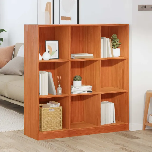 vidaXL Boekenkast Wasbruin 104 x 33 x 110 cm Massief grenenhout bruin, foto 2
