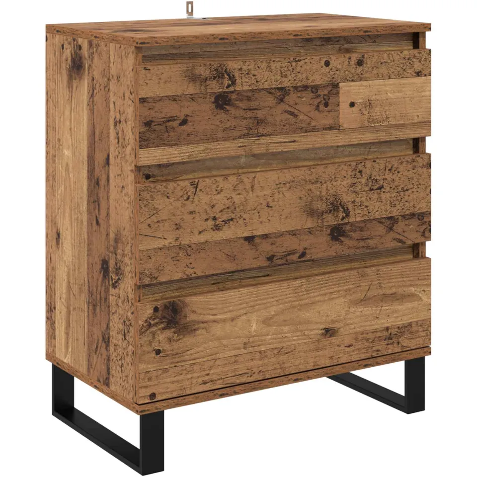 vidaXL Dressoir Oud Hout 60 x 35 x 70 cm Bewerkt hout bruin, foto 3