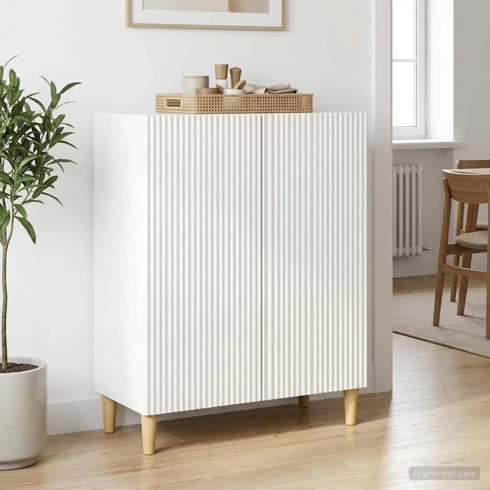 vidaXL Dressoir Hoogglans Wit 66 x 34,5 x 90 cm Bewerkt hout, foto 4