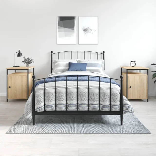 vidaXL Nachtkastjes 2 st 40x42x60 cm bewerkt hout sonoma eikenkleurig, foto 2