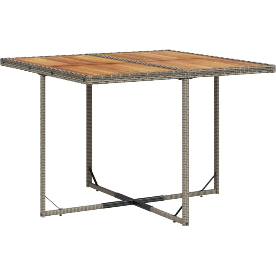 vidaXL 9-delige Tuinset met kussens poly rattan grijs, foto 4