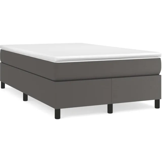 vidaXL Boxspring met matras kunstleer grijs 120x190 cm