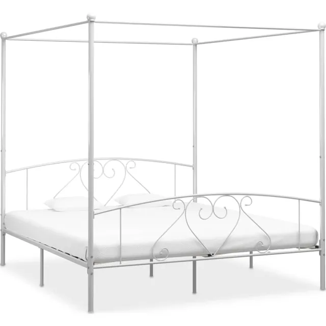 vidaXL Hemelbedframe metaal wit 200x200 cm