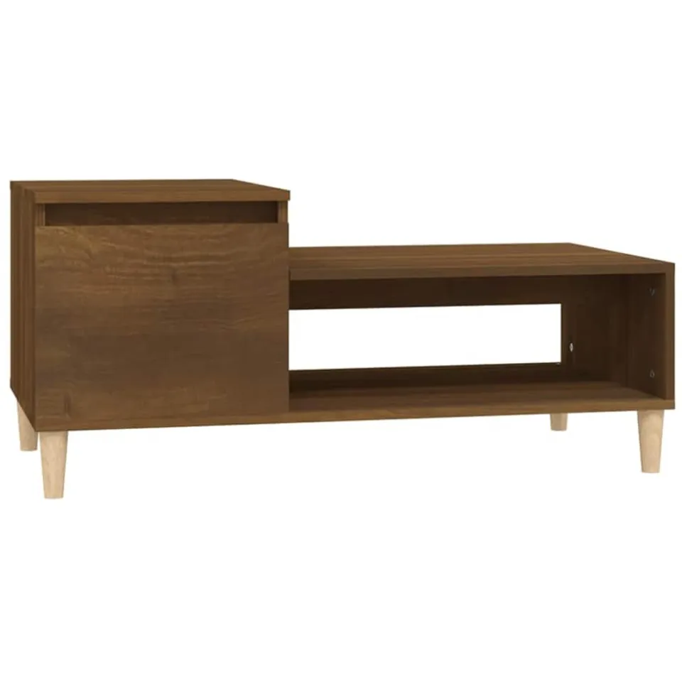 vidaXL Salontafel 100x50x45 cm bewerkt hout bruineiken, foto 3