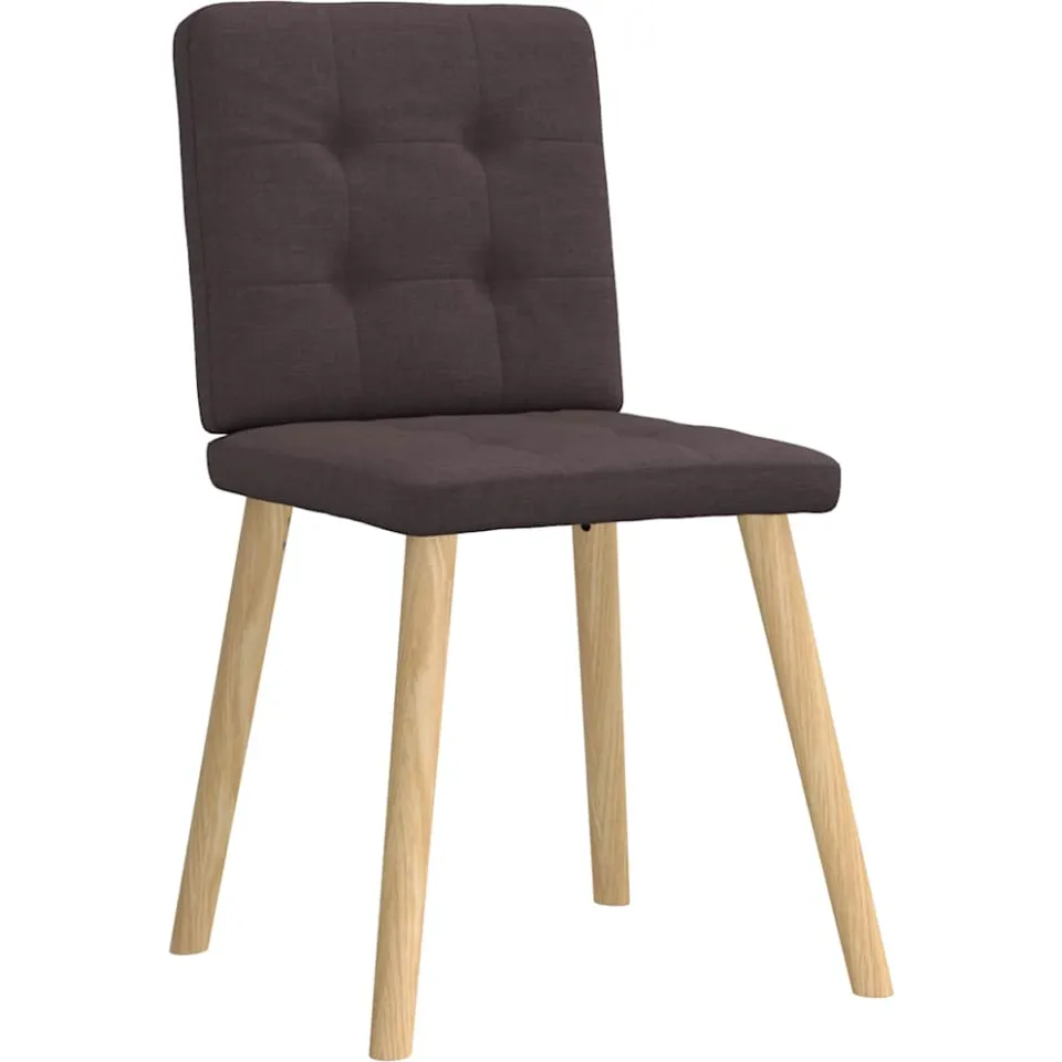 vidaXL Eetkamerstoelen 2 st stof donkerbruin