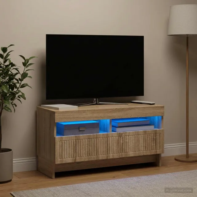 vidaXL LED tv-meubel EDE 81 x 35 x 43 cm Sonoma Eiken, foto 2