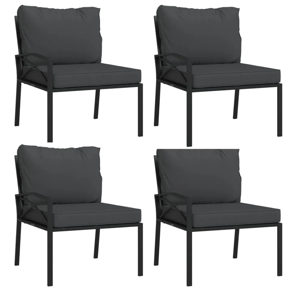vidaXL 11-delige Loungeset met kussens staal grijs, foto 3
