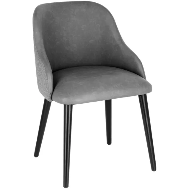 Vega Stoel Almonda Mix kunstleer, stof; 54x64x77.5 cm (BxDxH); zitting antraciet, frame zwart lichtgrijs