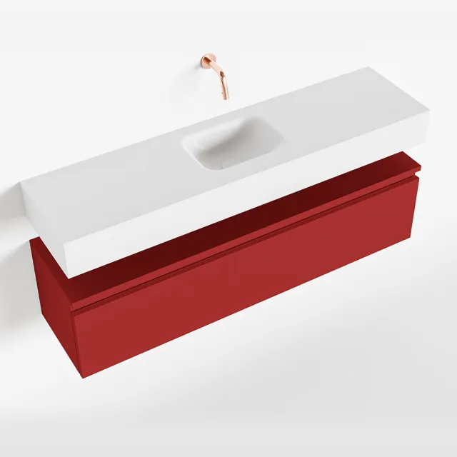 Mondiaz ANDOR 120cm toiletmeubel fire. LEX 120cm wastafel talc midden geen kraangat