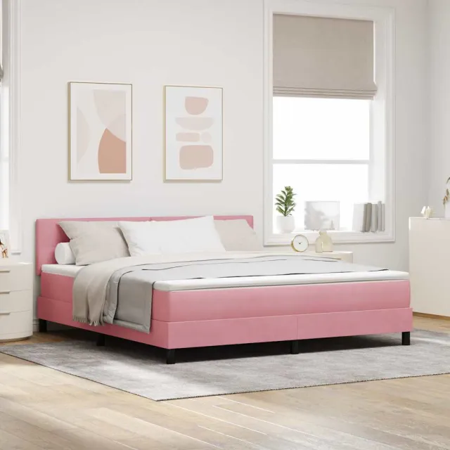 vidaXL Boxspringbed met hoofdeinde Roze 180 x 200 cm Fluweel