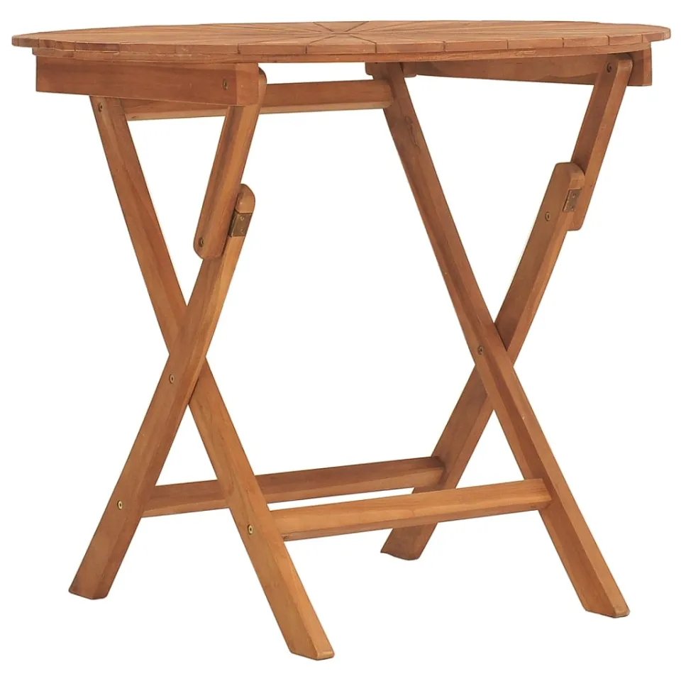 vidaXL Tuintafel inklapbaar Ø 85x75 cm massief teakhout bruin, foto 3