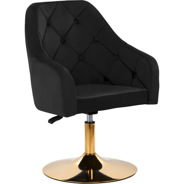 4rico Draaistoel QSBL14G Ergonomische Fluwelen Bekleding Voor Professionele Nagelstudio En Beauty Salons Zwart