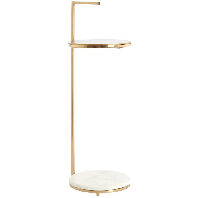 Light & Living Bijzettafel Leda - Wit - Ø26x76cm