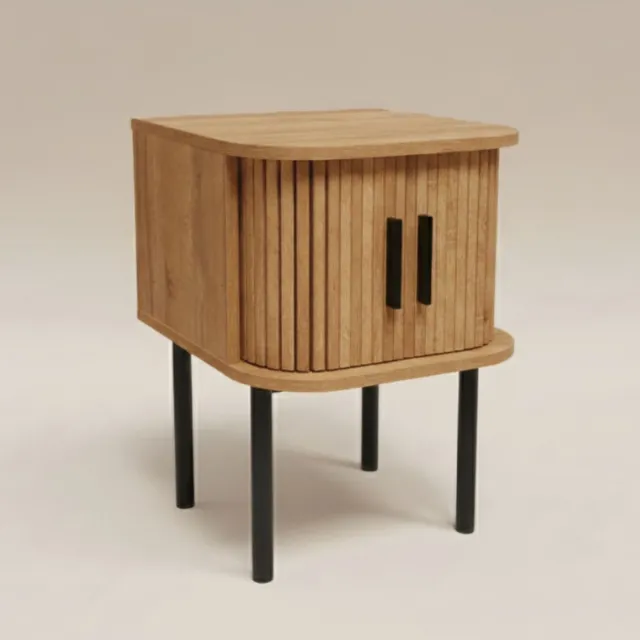 SCAVA Nachtkast Geribbelde SCAVA, 40 x 40 x 53 cm bruin