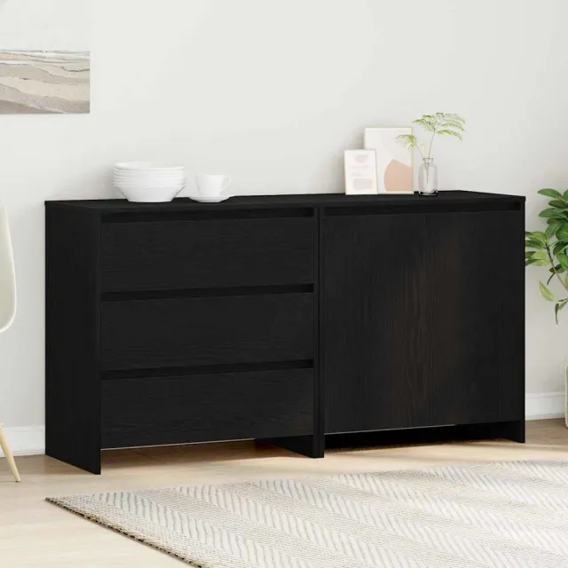 vidaXL Dressoir 2 st Zwart 70 x 41 x 75 cm Bewerkt hout, foto 2