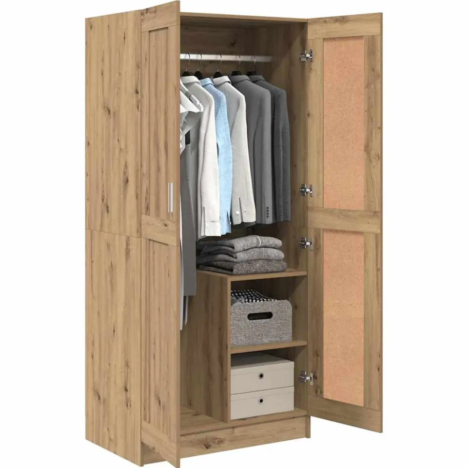 vidaXL Kledingkast Ambachtelijk eiken 82,5 x 51,5 x 180 cm Bruin