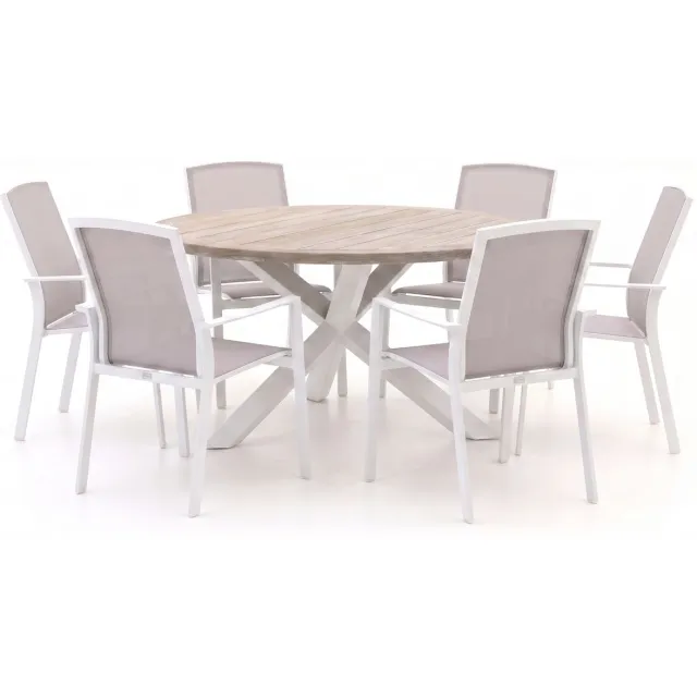 Forza Furniture Forza Altea/ROUGH-Y ø150cm dining tuinset 7-delig stapelbaar, foto 2