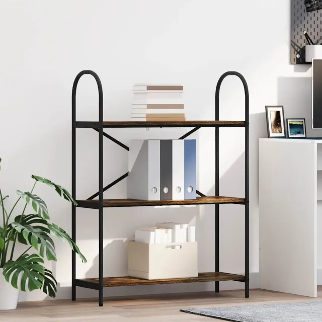 vidaXL Boekenkast 3-laags 80 x 30 x 109 cm Bewerkt hout Gerookt eiken Bruin