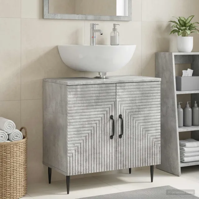 vidaXL Badkamer wastafelkast HAARLEM Betongrijs 59,5 x 31,5 x 59 cm