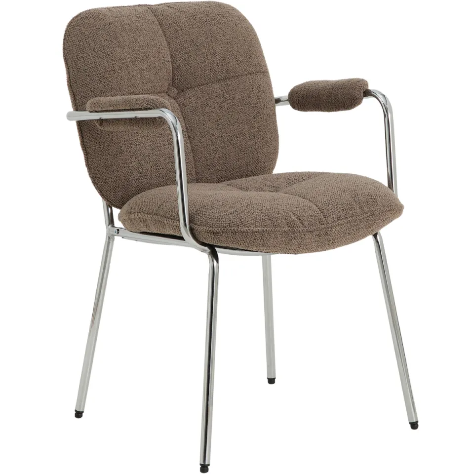 NOUS Living Chrome eetkamerstoel taupe, foto 3