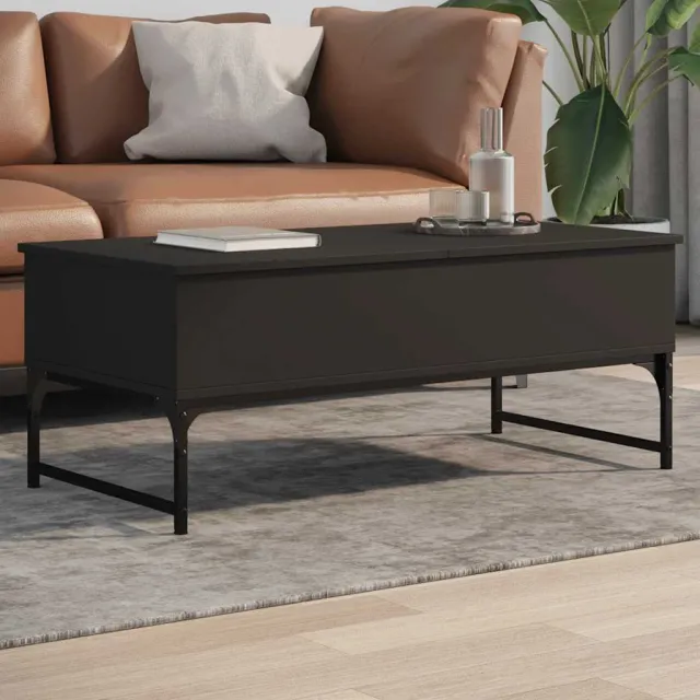 vidaXL Salontafel 100x50x40 cm bewerkt hout en metaal zwart, foto 2