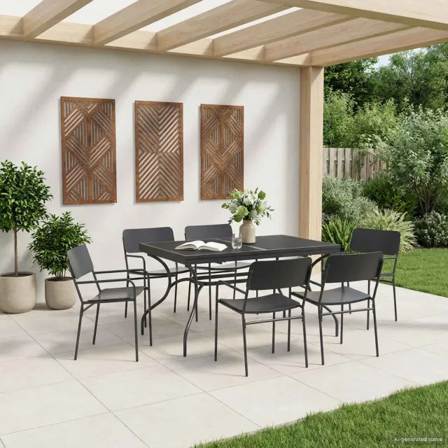 vidaXL Uiterbreidbare Mesh Eettafel Antracietkleurig 212 x 90 x 76 cm, foto 2