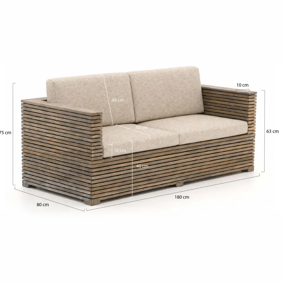 ROUGH Furniture ROUGH-C stoel-bank loungeset 4-delig taupe, foto 3