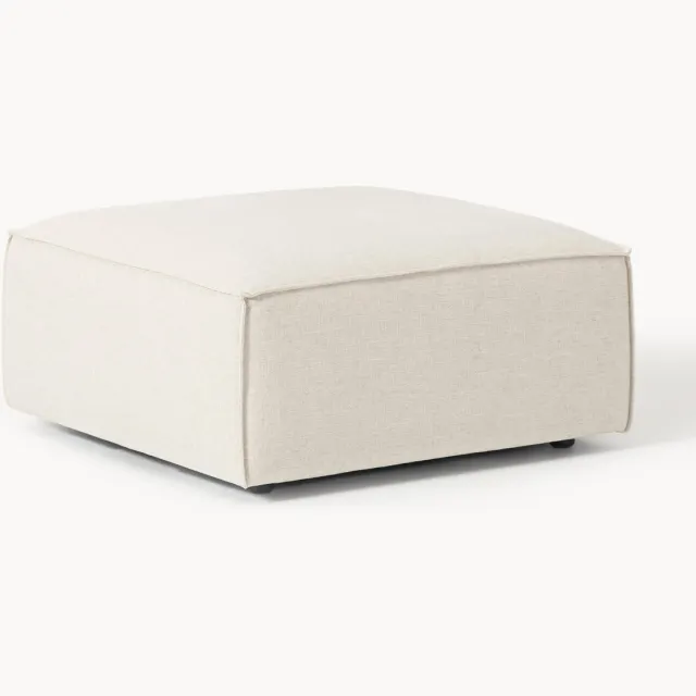 Westwing Collection Voetenbank Lennon van linnenmix Beige