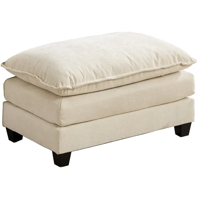 in& out door furniture Cloud sofa alleen hocker, moderne modulaire bank, voor woonkamer slaapkamer en appartement, comfortabel dubbellaags gevoerd zitkussen, ademend chenille-stof, Beige