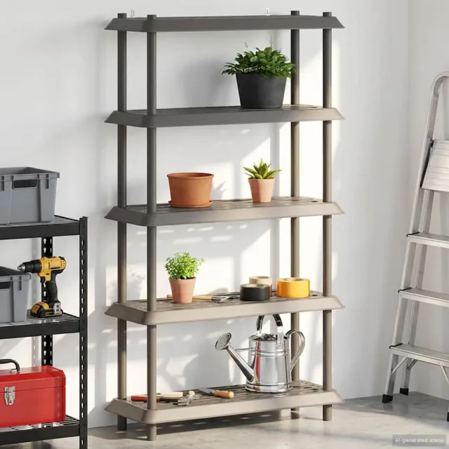 vidaXL Plankenunit 5-laags 100 x 40 x 177 cm PP Lichtgrijs
