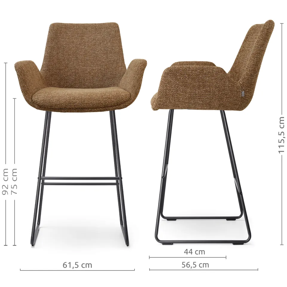 Nolon Nino-Eef barkruk bruin blend - zwart onderstel - 75 cm, foto 2