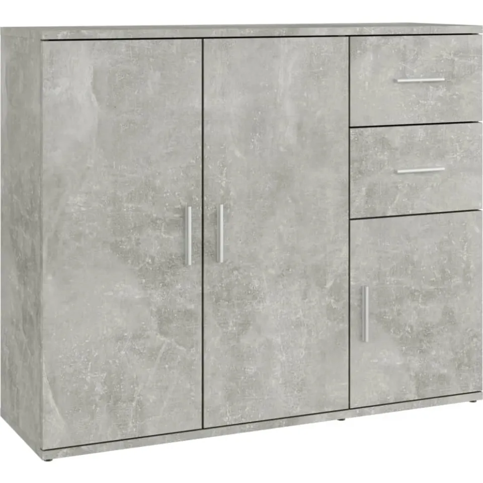 vidaXL Dressoir 91x29,5x75 cm bewerkt hout betongrijs