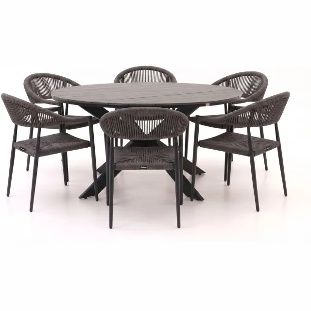 Manifesto Furniture Manifesto Belpasso/Fidenza ø149cm dining tuinset 7-delig stapelbaar