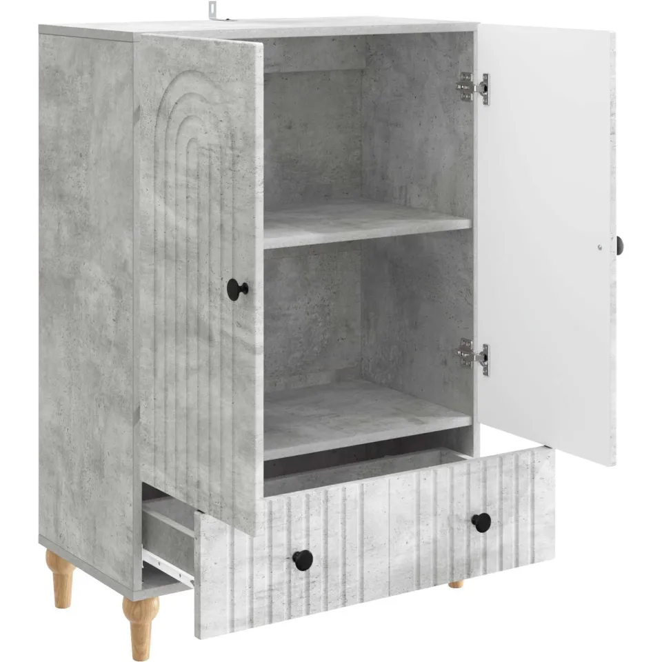 vidaXL Dressoir Betongrijs 66 x 34,5 x 95 cm Bewerkt hout grijs, foto 4