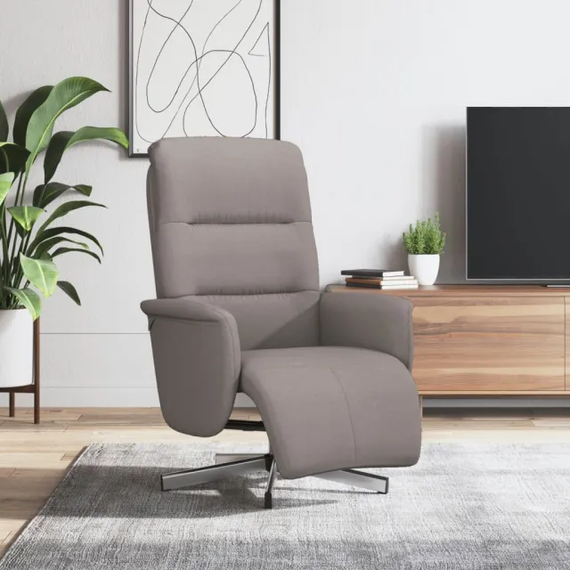 vidaXL Fauteuil verstelbaar met voetensteun stof taupe