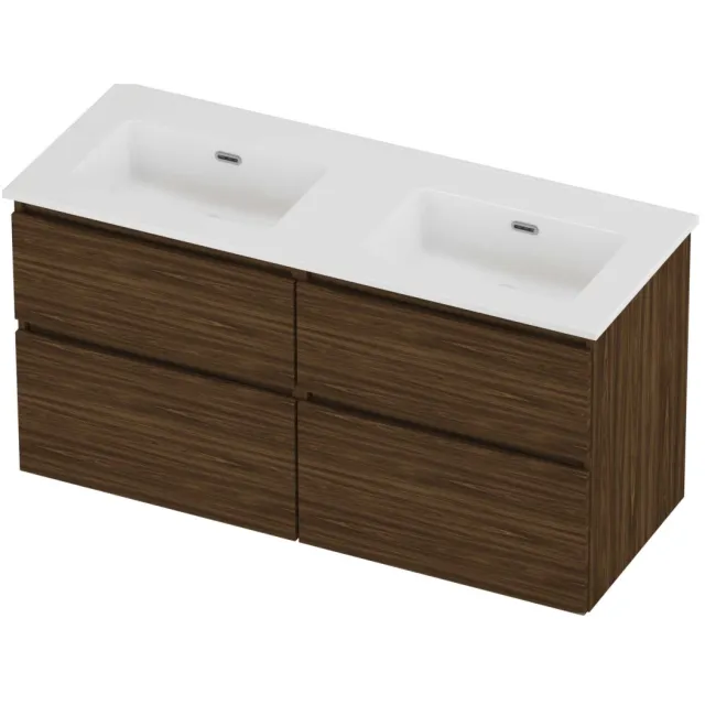 Proline Tribute Badmeubelset Porselein Elegant 120x46x62 cm Glans Wit Cabana Oak Eiken