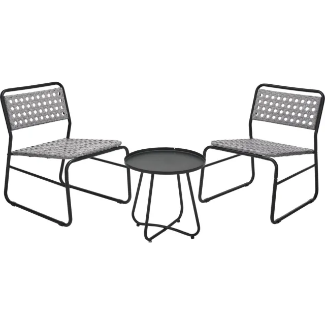 Ambiance Loungeset - Set metalen tuinmeubelen, ROTAN Grijs