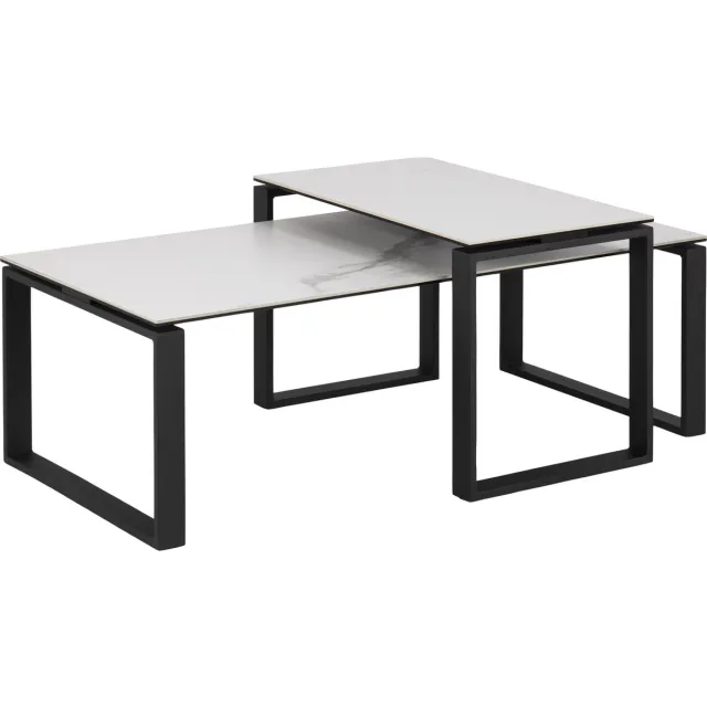 Giga Living Salontafel Set van 2 Glentruan Wit Keramiek - Giga Living