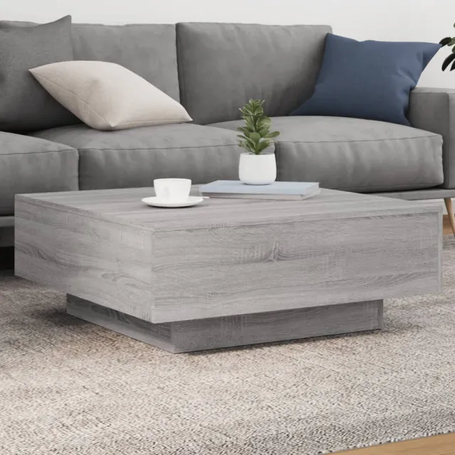 vidaXL Salontafel 80x80x31 cm bewerkt hout grijs sonoma eikenkleurig, foto 2