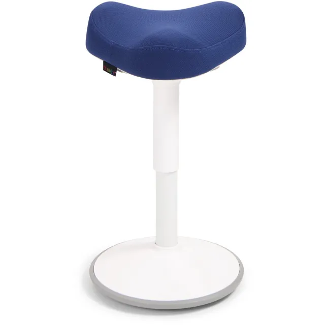 Wobblez Soothe Wiebelkruk met Zadel - in hoogte verstelbare zadelkruk van 45-65 cm - Blauwe zitting Wit frame Blauwe zitting - Wit frame